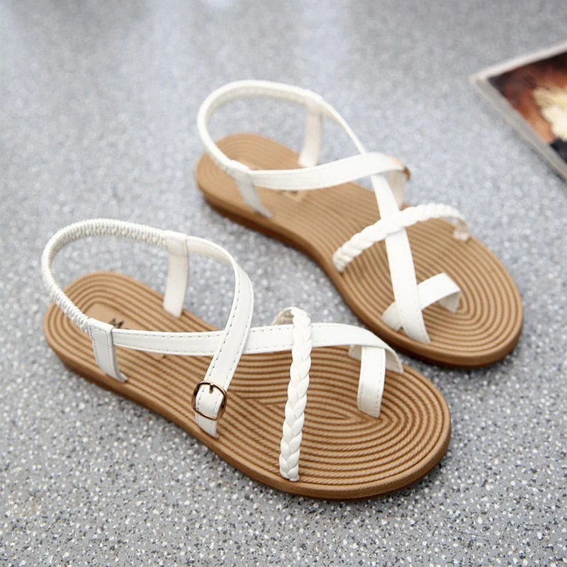  2022 Woman Summer Shoes Sandals Luxury Flat Gladiator Mujer Gladiator Korean Beach Slides Designer Flip Flops