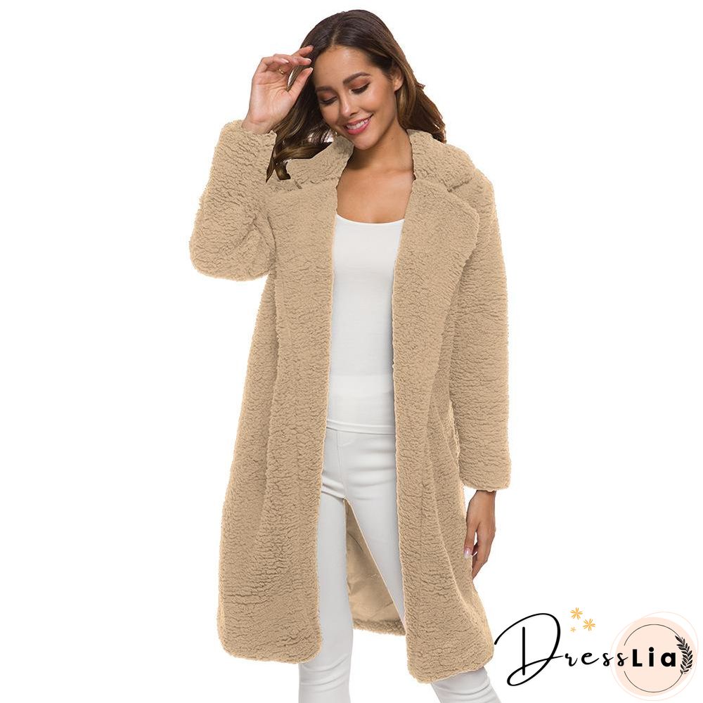 Soft Faux Lambelwool Loose Long Coat
