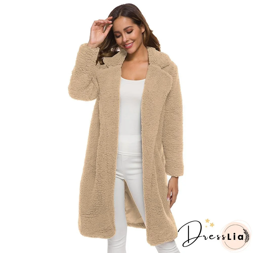 Soft Faux Lambelwool Loose Long Coat
