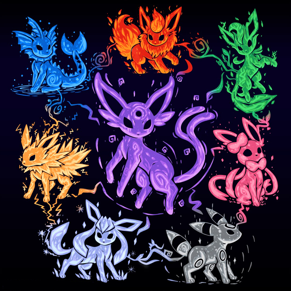 Pokemon 30*30cm(canvas) full round drill diamond painting