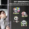 12 STÜCKE 2d flache DIY Diamant Kunst Kühlschrank Aufkleber Kits für Wohnkultur (Panda)