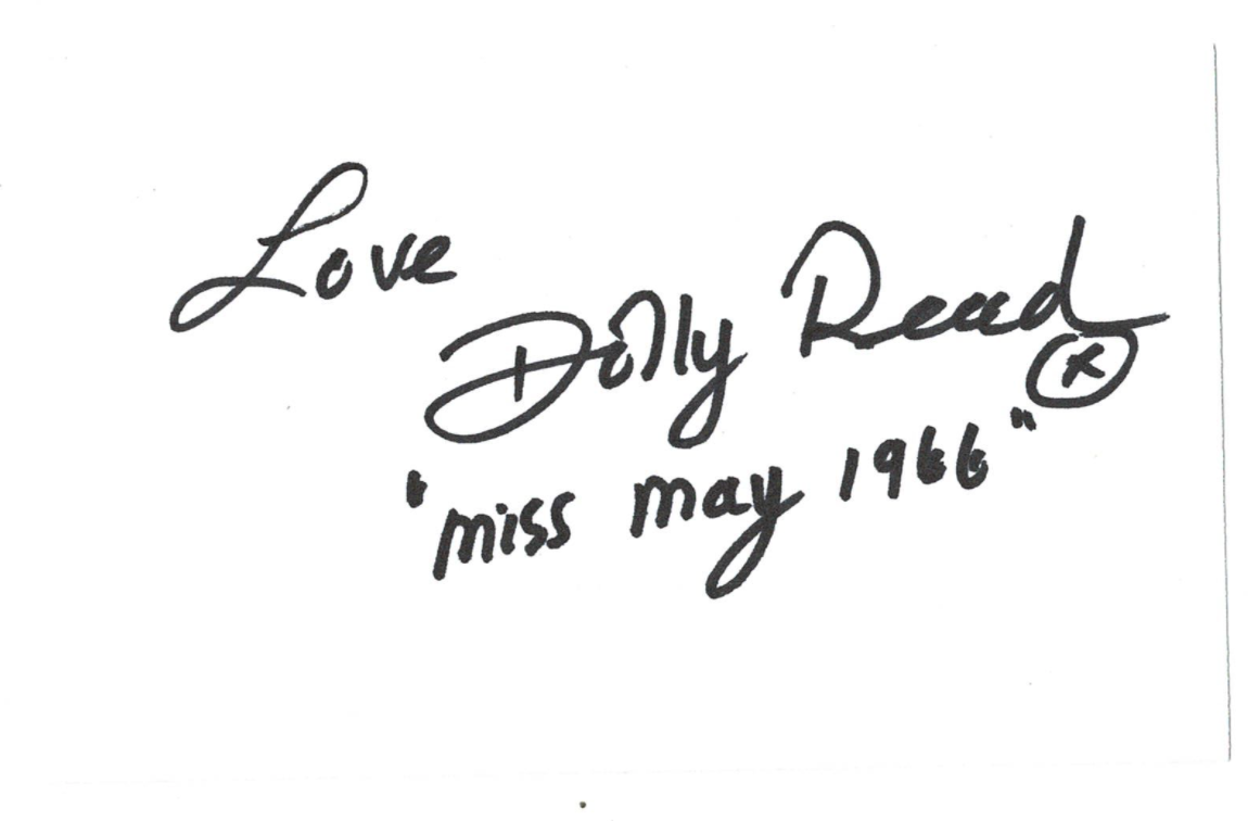 Dolly Read signed autographed index card! RARE! AMCo Authenticated! 11546