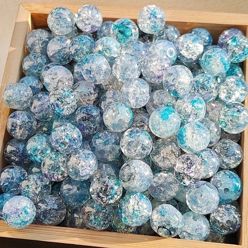 50 Pieces High Quality 8/10mm Protein Jade Broken Water Dyed Glass Bead DIY Handmade Glass Paint Beads Round Beads String Beads Materials