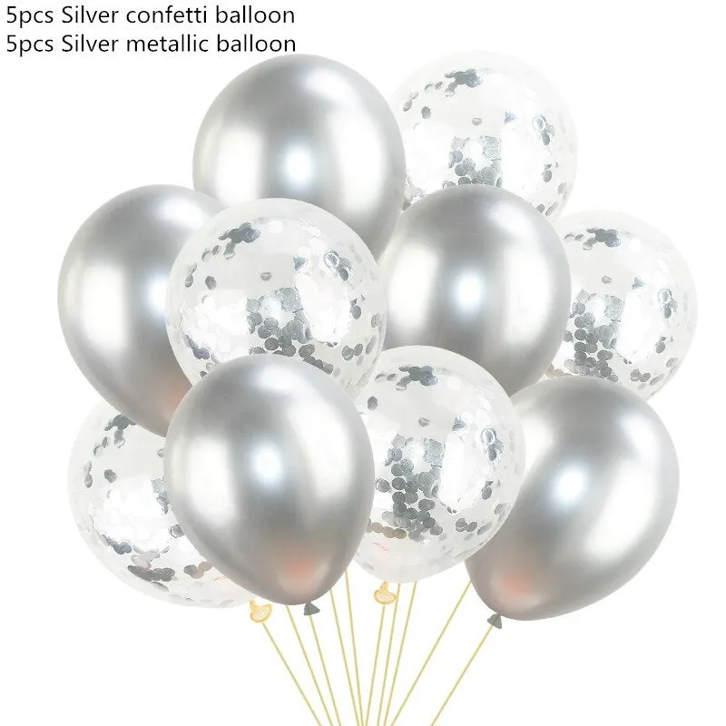 10pcs 12inch Metallic Balloons Metal Latex Balloon Birthday Party Decoration Wedding Balloons gold inflatable helium Balloon