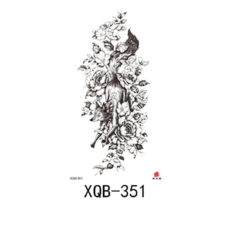 Small Full Arm Waterproof Tattoo Sticker Half Arm Arm Painted Flower Animal Arm Lasting European and American Tattoo Sticker