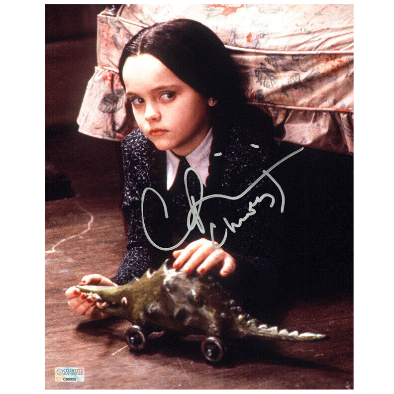 Christina Ricci Autographed The Addams Family Wednesday Addams 8x10 Scene Photo Poster painting