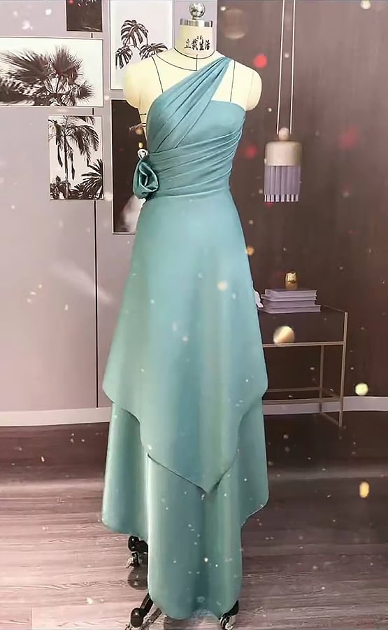 Chic One Shoulder Ruched Bridesmaid Dress PD0303