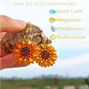 3 Pairs Double Sided Sunflower Butterfly Diamond Painting DIY Earring Making Kit