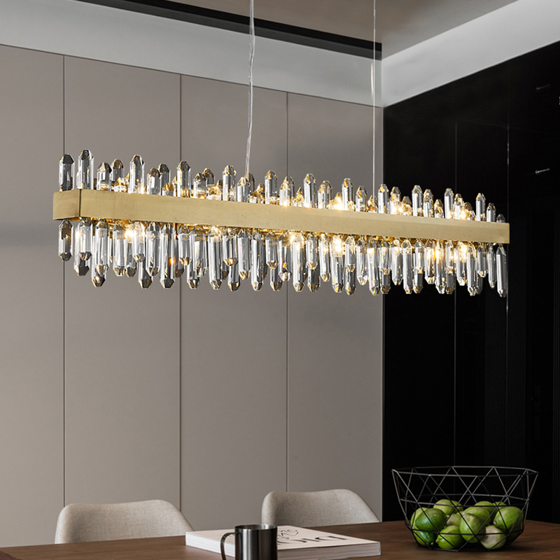 Glacius Brass LED Crystal Island Chandelier JOSENART Josenart