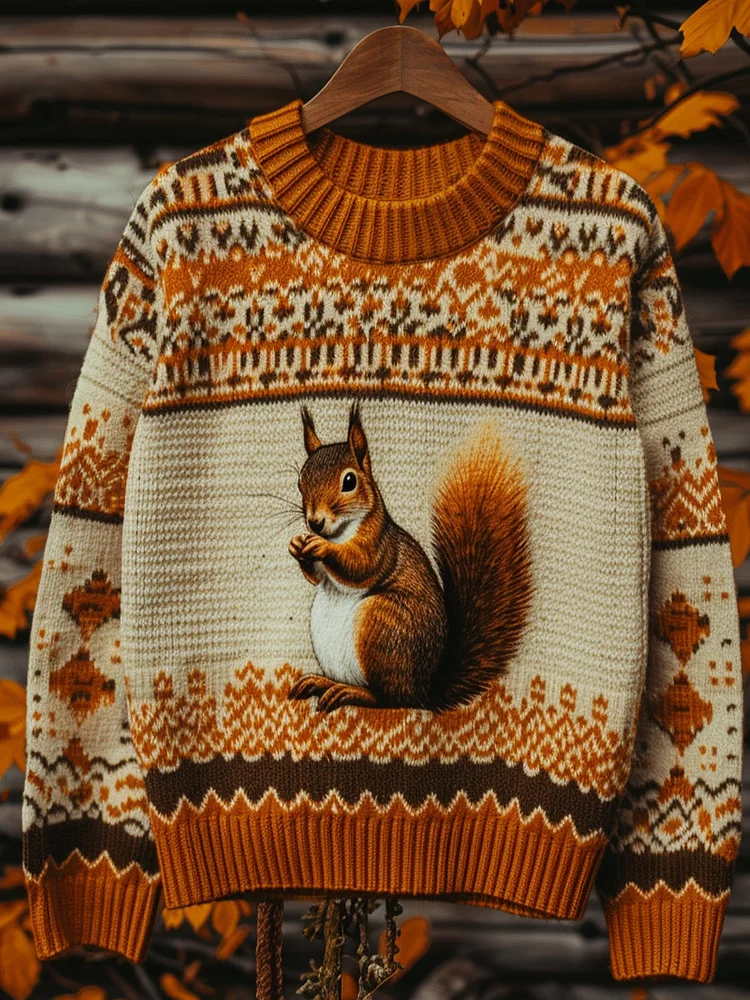 Squirrel Art Print Sweater