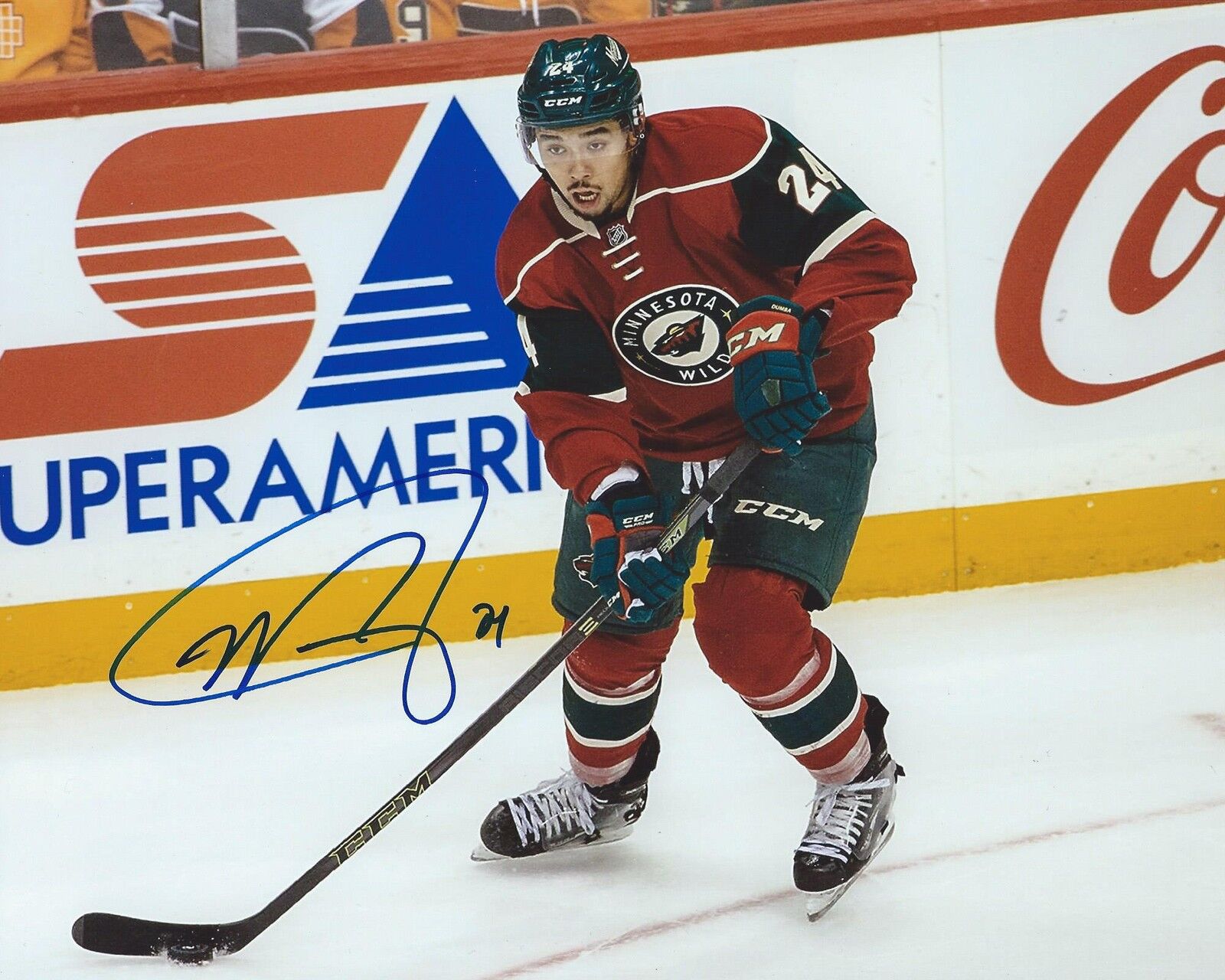 Mathew Dumba Signed 8x10 Photo Poster painting Minnesota Wild Autographed COA B