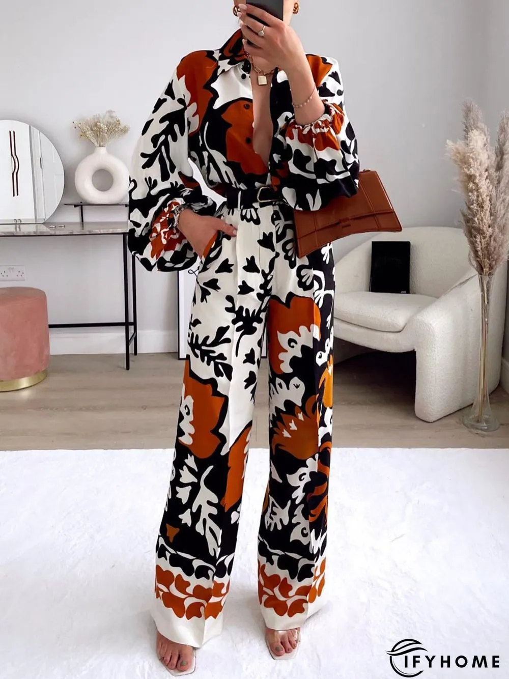 Vacation Printed Fashion  Pockets Straight Leg Pants | IFYHOME