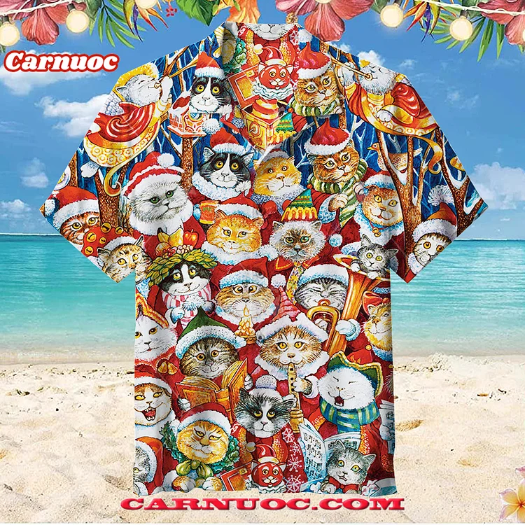 Meows Also Have Christmas | Unisex Hawaiian Shirt