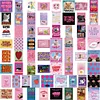 65PCS Pink Poster Transferable Stickers for DIY Project Laptop Suitcase Decorating