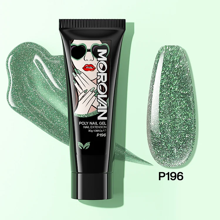 Emerald Green Glitter Poly Nail Gel 30ml