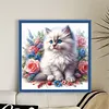 Rose Cat-11CT Stamped Cross Stitch 40*40cm/15.75*15.75in tapestrymarket