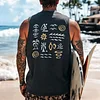 Men's Retro Casual Summer Surf Print Tank Top by Inlyline