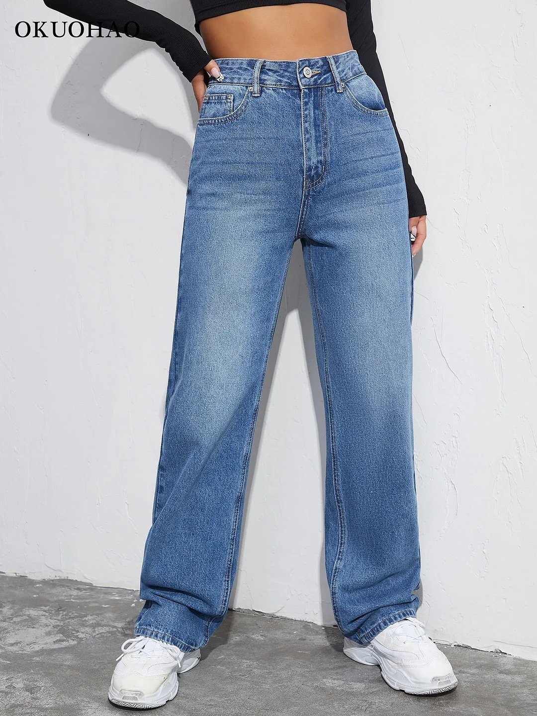Graduation Gifts  Women Loose Boyfriends Jeans High Waist Baggy Denim Pants Wide Leg Straight Trousers Vintage Streetwear Y2k Jeans Women Clothes