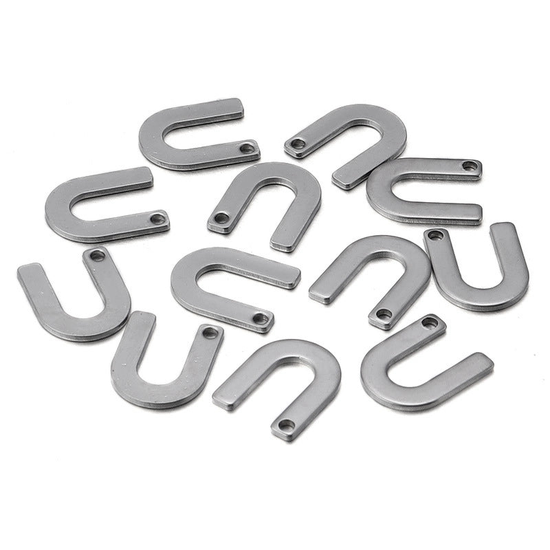 50 Pcs/package Minimalist Letter Stainless Steel Pendant Jewelry Accessories