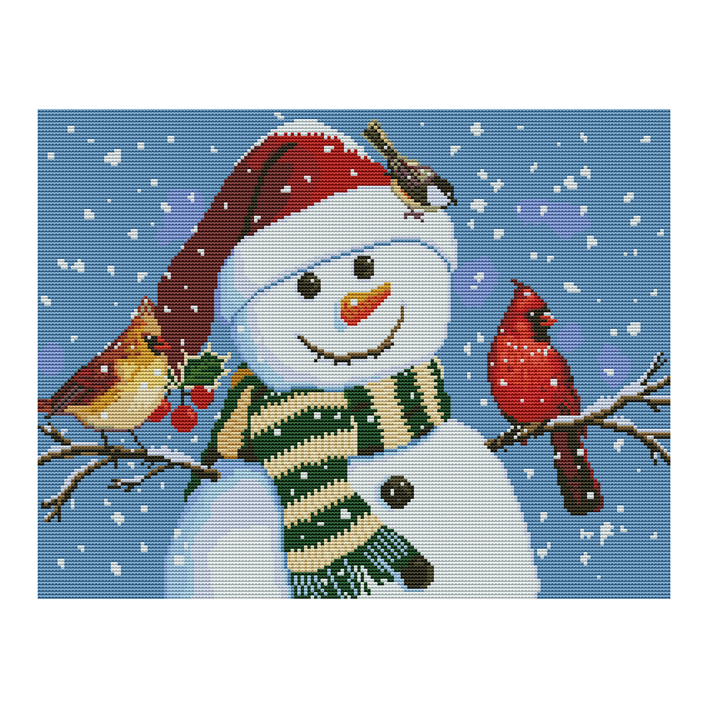 

Snowman - 11CT Stamped Cross Stitch - 50*40CM, 501 Original