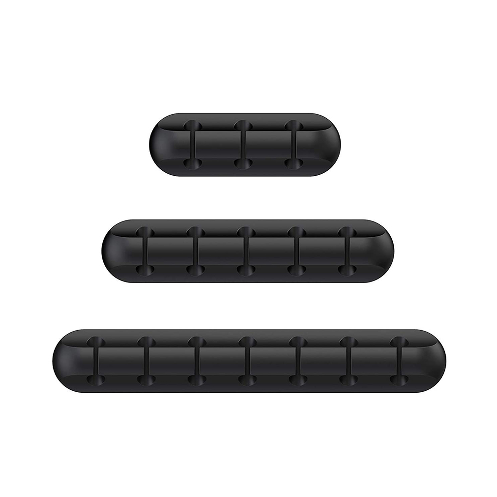 

3pcs 3/5/7 Port Universal Desktop Cable Organizer Silicone USB Cable Winder, 501 Original