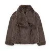 Women's Winter Elegant Fluffy Fur Warm Soft Down Coat Jacket