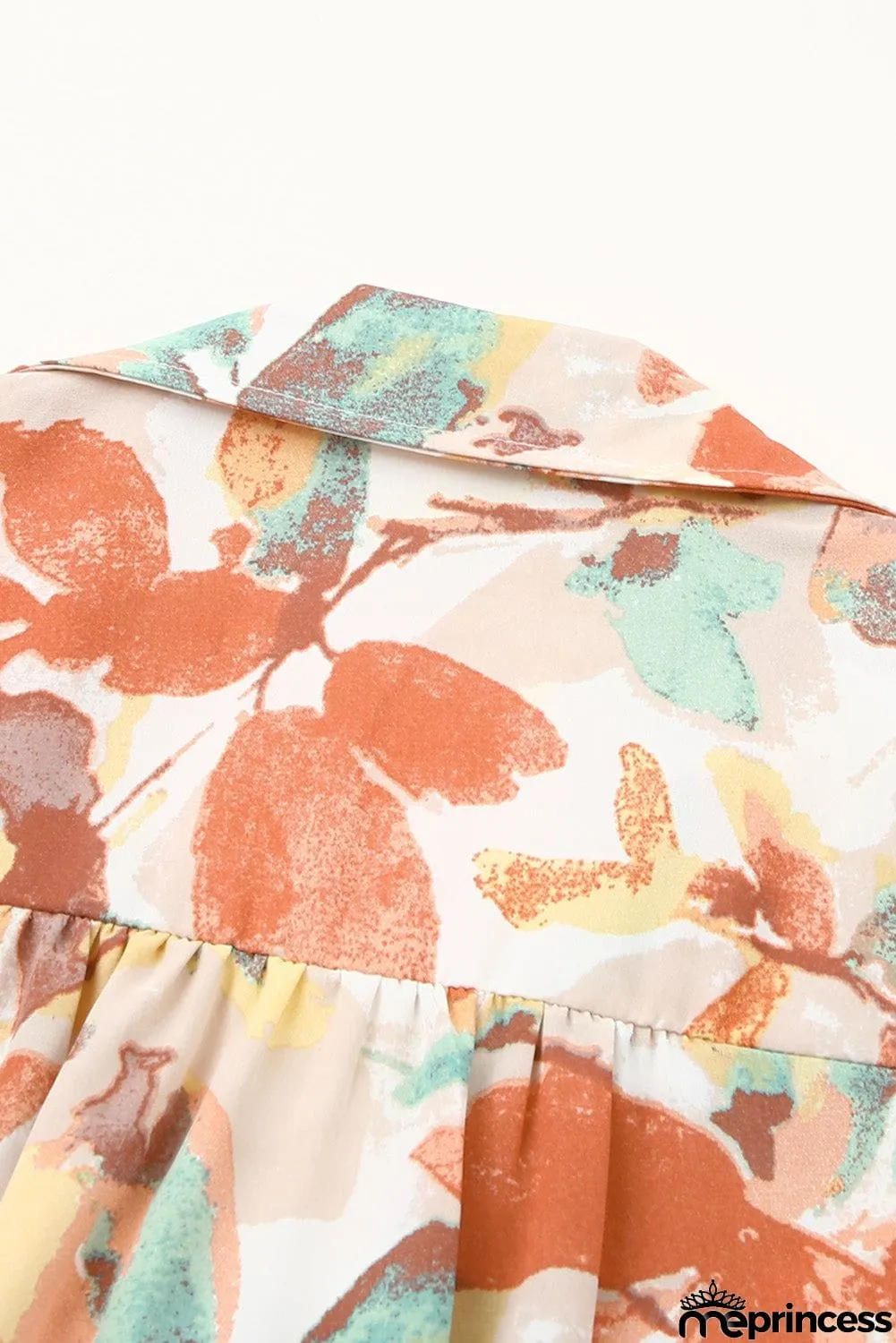 Floral Print Wrap Long Sleeve Blouse