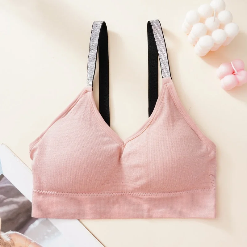 Fashion Camis Bright Silk Push Up Sexy Bralette Women's Camis Padded Tanks Clothing for Women Crop Tops Short Vest