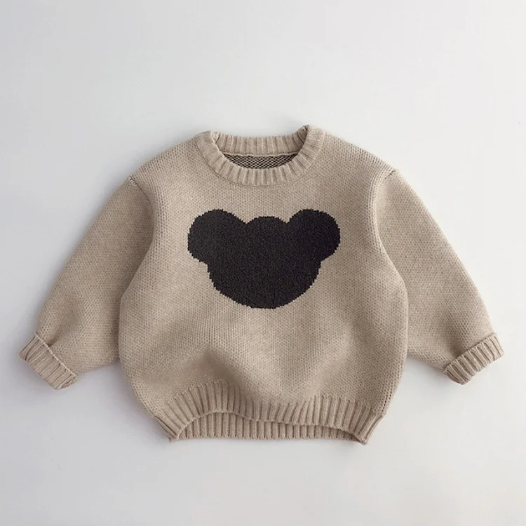 Baby Boy/Girl Bear Pattern Long Sleeve Pullover Sweater