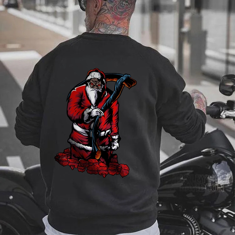 A scythe-wielding Santa Claus from Hell Christmas Winter Warm Sweatshirt