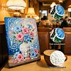 DIY Pearl Painting Hibiscus Vase for Home Decor with Frame(30x20cm)