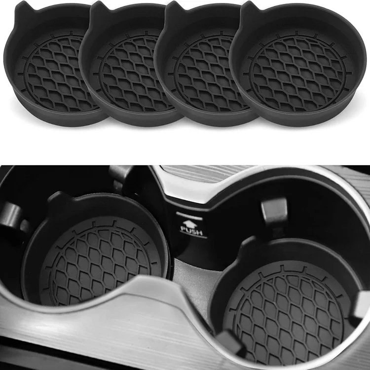 4 Pack Silicone Car Cup Holder Coasters Universal Non-Slip Inserts