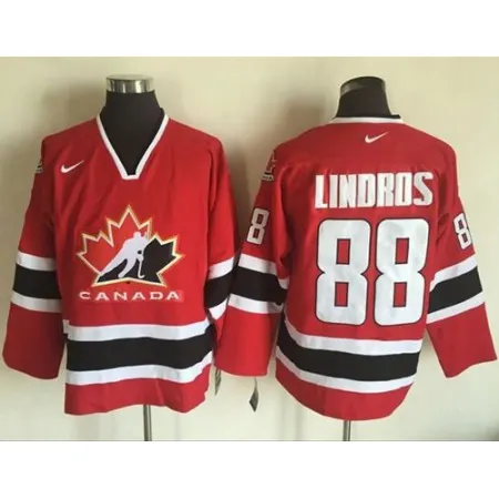 Team CA. #88 Eric Lindros Red/Black 2002 Olympic  Throwback Stitched NHL Jersey
