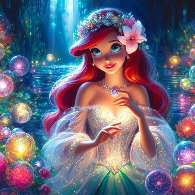 Princess Ariel 40*40CM (Canvas) Full Round Drill Diamond Painting gbfke