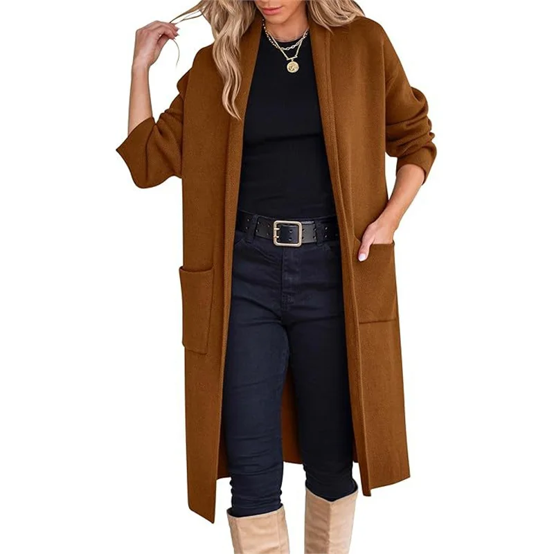 Athvotar Athvotar Women's New Autumn And Winter Fashion Women's Long Hair To Open The Jacket