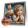 Diamond Painting-5D Full Round Drill Pet and Girl