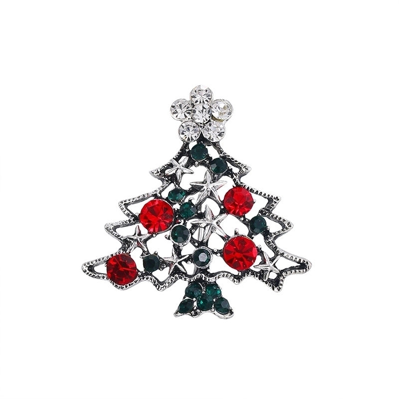 Fashion Pin Christmas Tree Alloy Plating Rhinestones Women’S Brooches