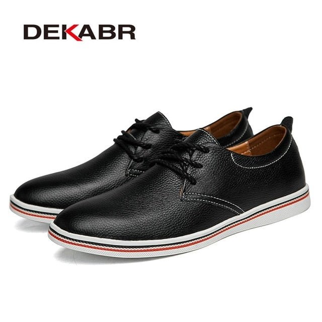 DEKABR Size 38~47 Men Casual Shoes Breathable Sneakers Fashion Masculino Genuine Leather Shoes Zapatos Hombre Sapatos Men Shoes
