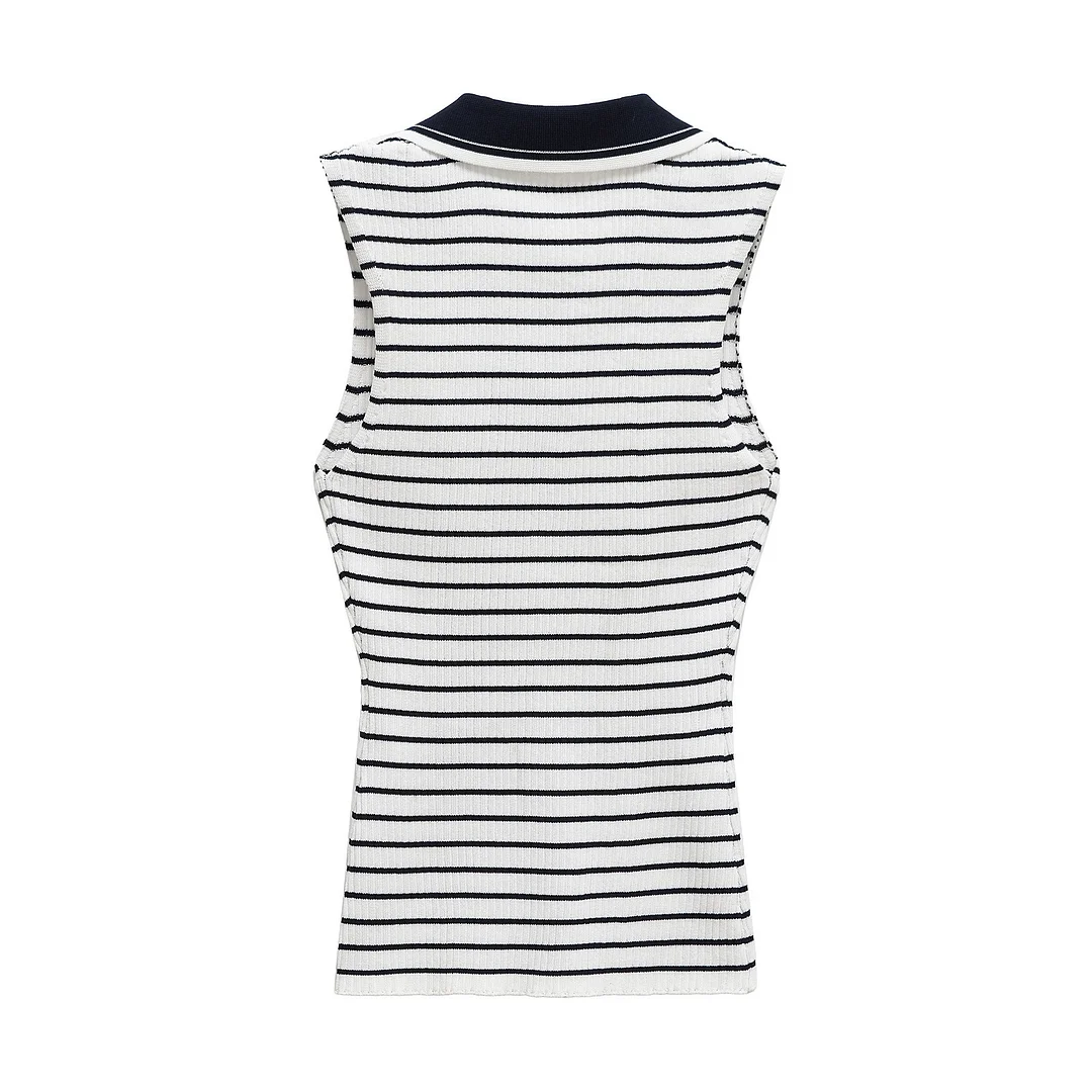 Nigikala Nigikala Women's 2025 Summer New Fashion Sleeveless POLO Collar Sports Polo Shirt 0858315