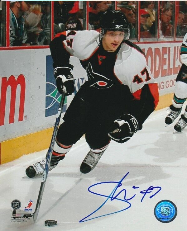 LUCA SBISA SIGNED PHILADELPHIA FLYERS 8x10 Photo Poster painting #1 Autograph PROOF