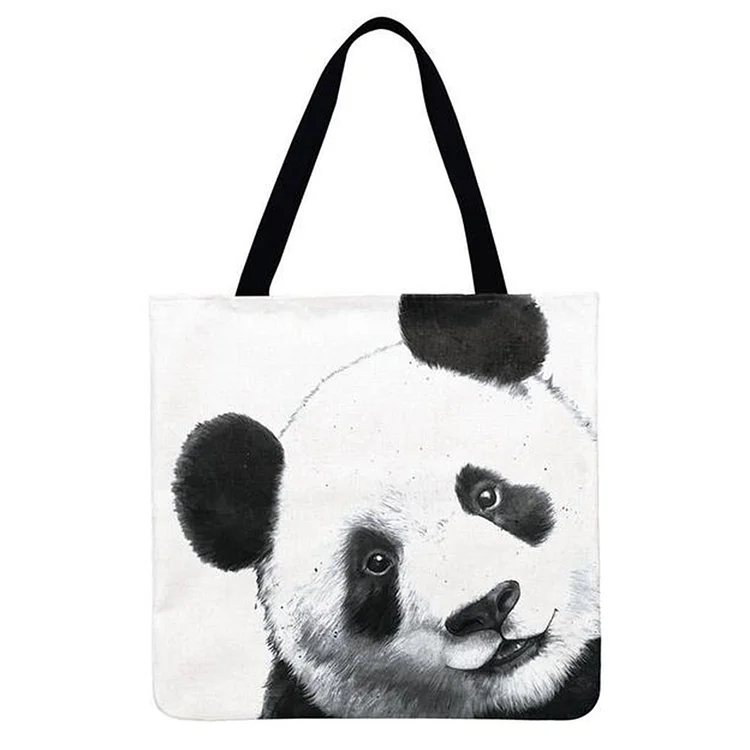 Cartoon Panda - Linen Tote Bag