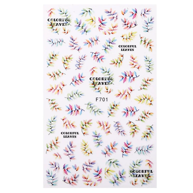 1PC Black White Milk Cow Pattern 3D Nail Stickers Geometrics Lines Leopard Milk Cows Decals Sliders Wraps DIY Decorarion