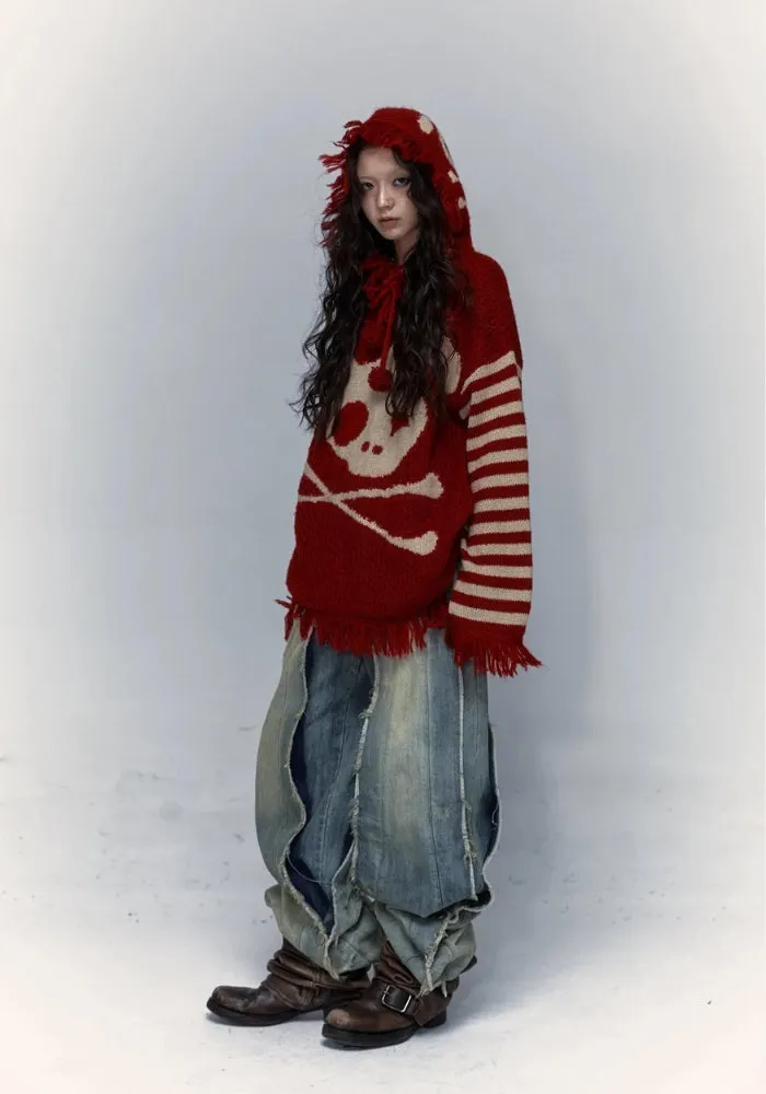 Brownm Tasseled Hooded Sweater