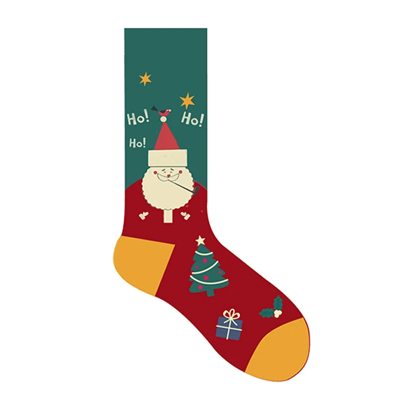 Cartoon Christmas Snowman Santa Claus Socks