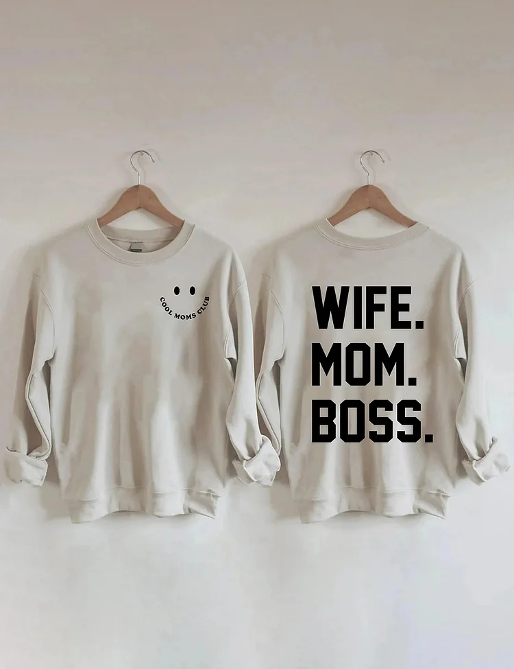 Wife mom 2024 boss sweatshirt brooklyn