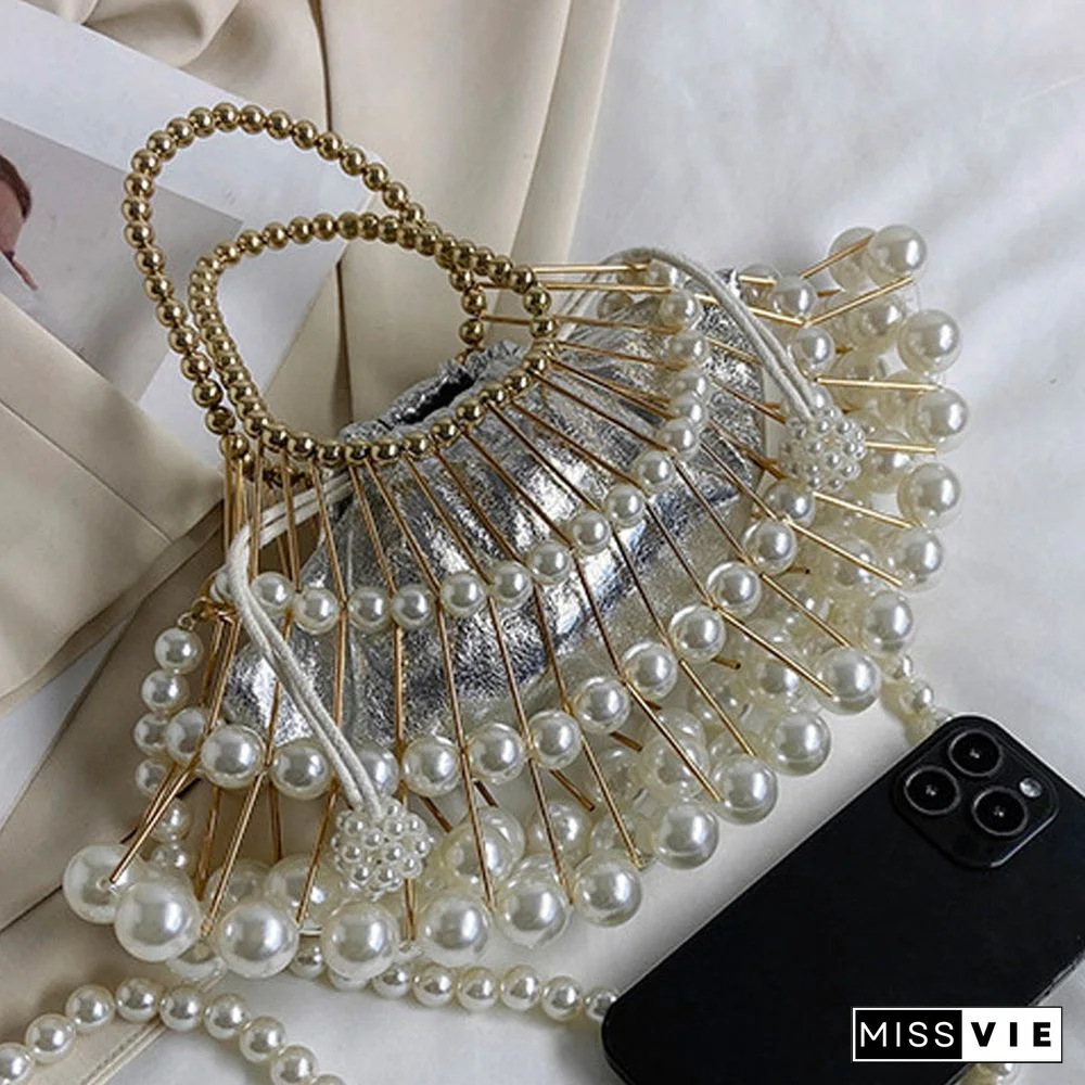 Casual Patchwork Pearl Bags