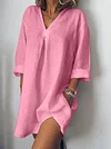 Loose Long Sleeves Simple Mini Dress