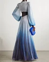 Elegant gradient cutout maxi dress