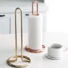 Nordic Light Luxury Iron Paper Towel Rack Ornaments Dining Table Kitchen Bathroom Roll Holder Thick Standing Tissue Storage Rack
