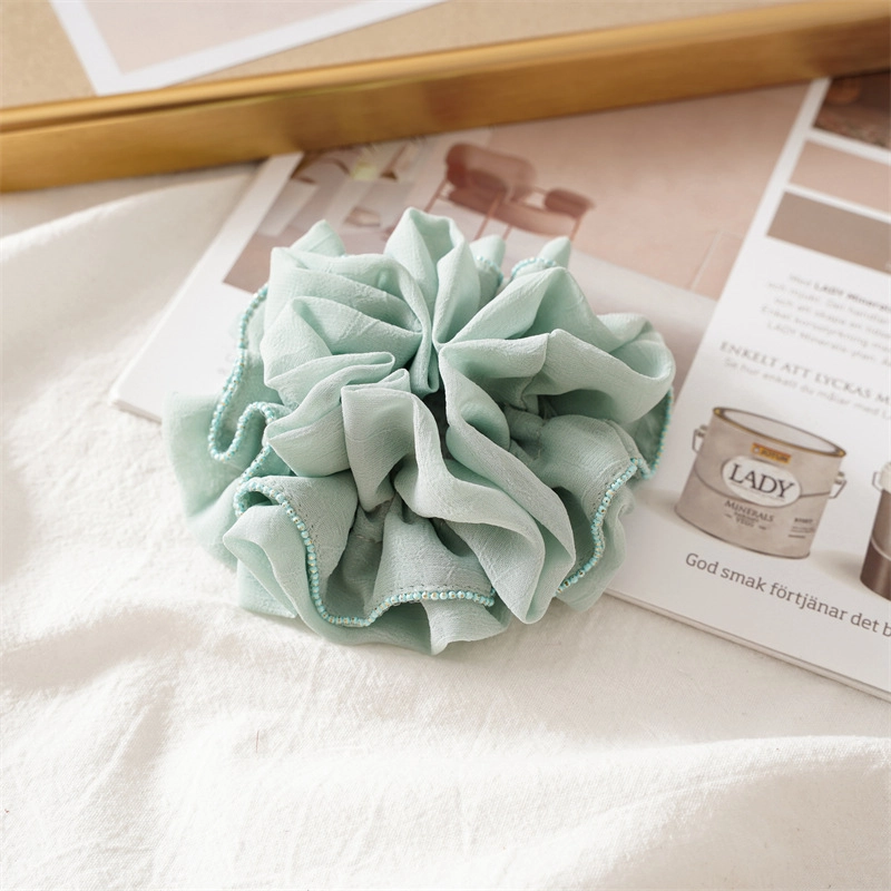 Minimalist Solid Color Ruffles Cloth Pleated Hair Tie 1 Piece